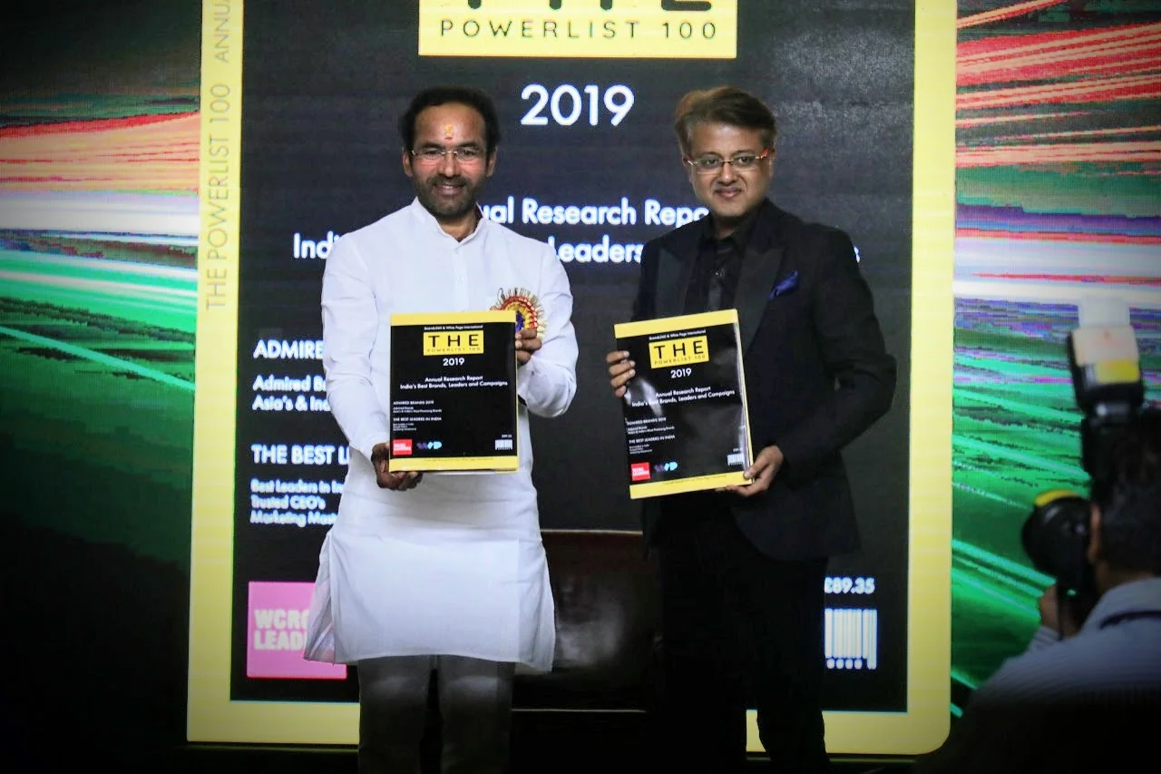 WCRC Leaders awards — Union Minister G. Kishan Reddy unveiling THE POWERLIST 100 annual research report with the WCRC chairman
