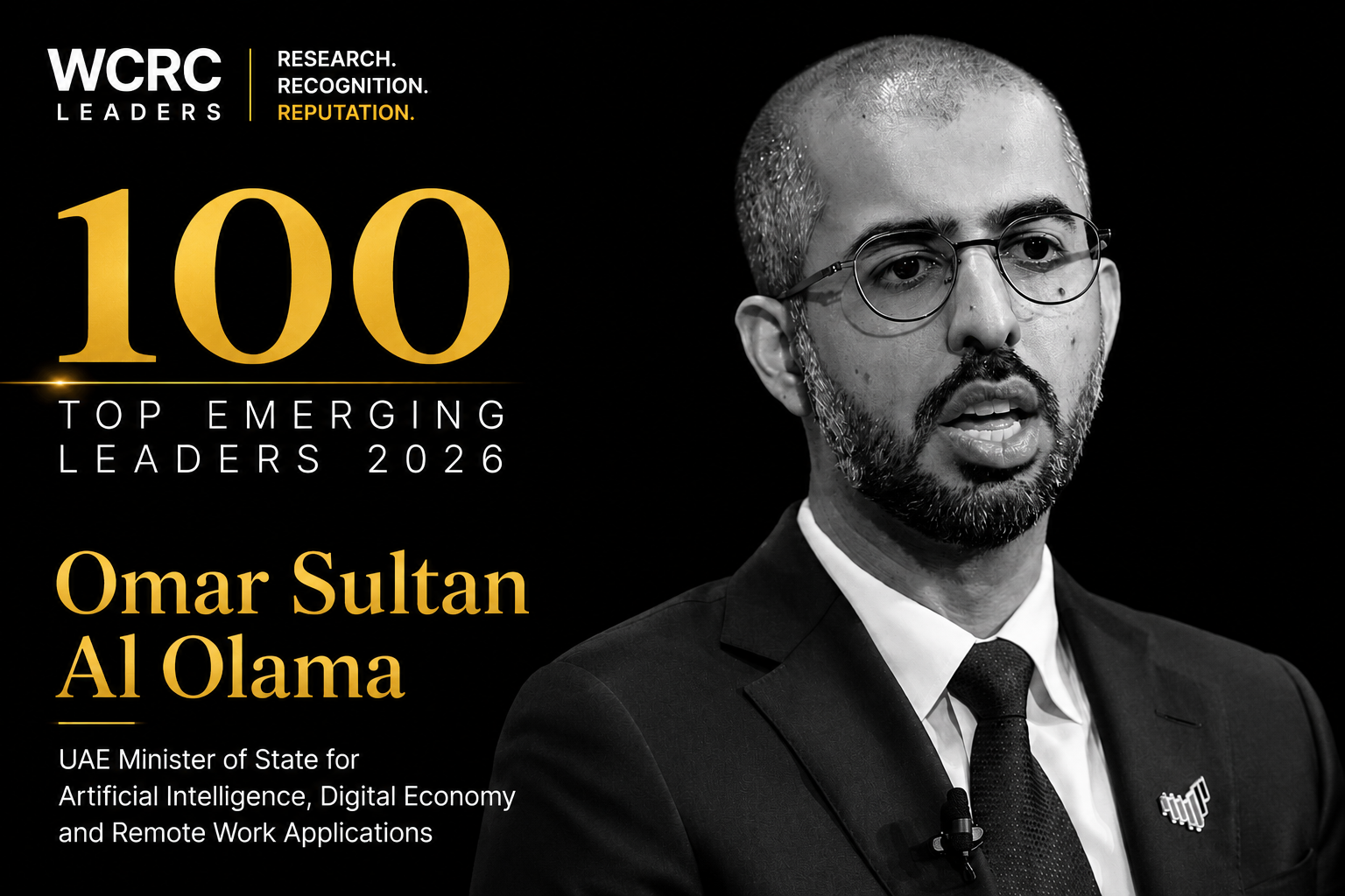 WCRC Asia Top 100 Emerging Leaders 2026 cover — Omar Sultan Al Olama ranked No. 2