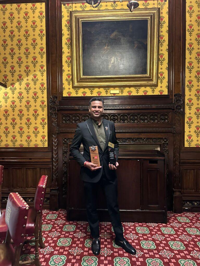 Shravan Kumar, CEO & Founder, Sakshath Technologies awarded World's Best Emerging Leader at the House of Lords in London by WCRCINT